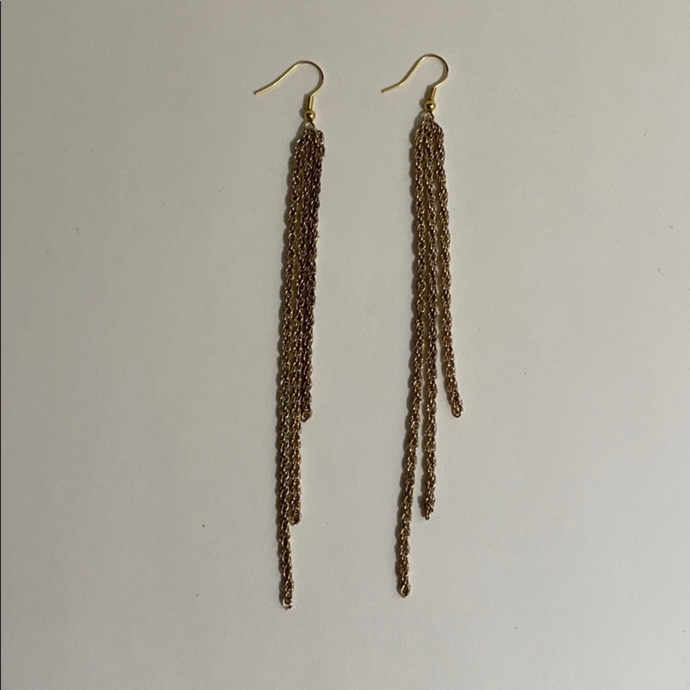 Long Gold Dangle Earrings